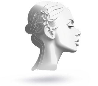 Elegant 3D sculpture of woman's profile